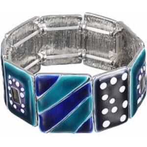 Blue Stretch Bangle Statement Bracelet | Jordana